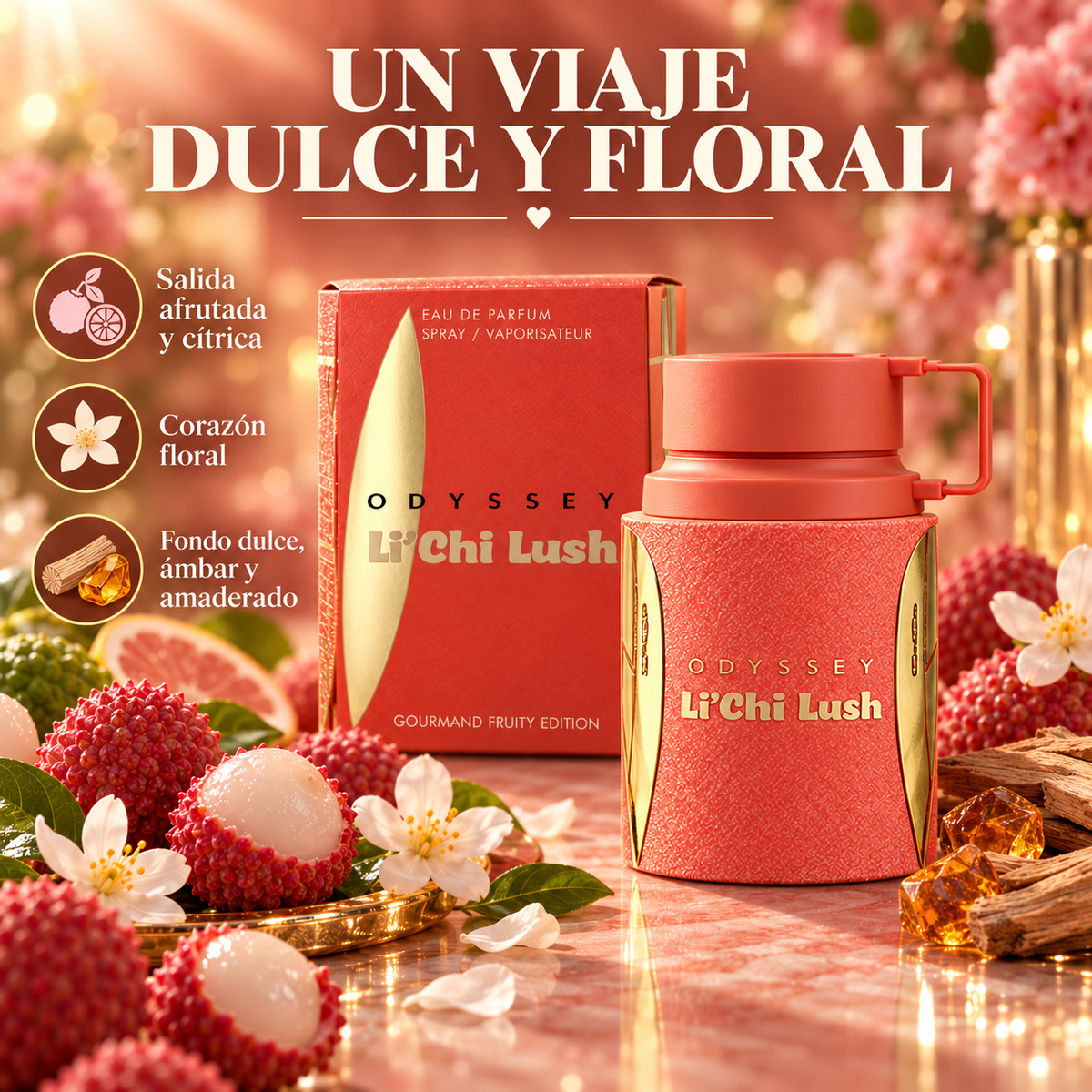 Armaf – Perfume Dulce Afrutado Floral para Mujer Odyssey Lichi Lush 100 ml