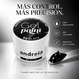 Andreia Professional – Gel Paint para Nail Art Negro 02 4ml