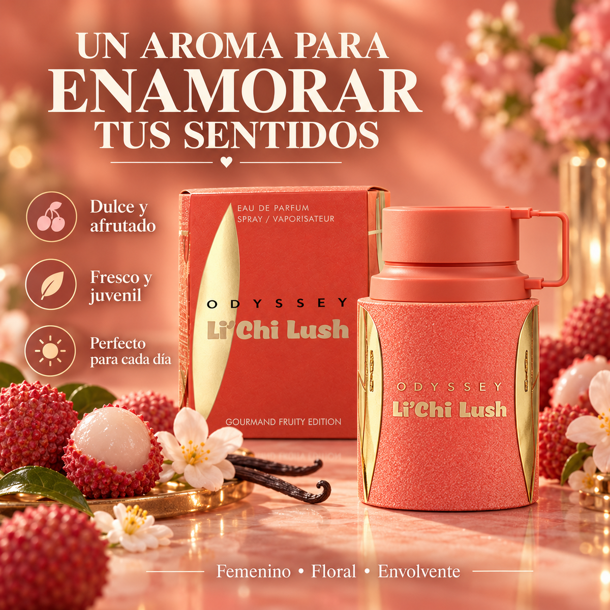 Armaf – Perfume Dulce Afrutado Floral para Mujer Odyssey Lichi Lush 100 ml