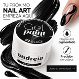 Andreia Professional – Gel Paint para Nail Art Negro 02 4ml