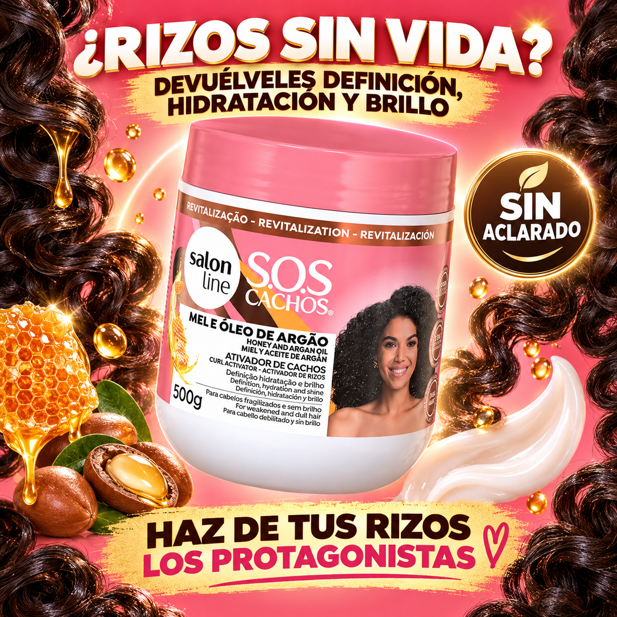 Salon Line – Activador de Rizos para Cabello Rizado y Afro 500 g