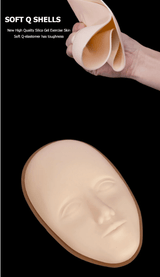 Cara silicona 5D, práctica maquillaje, pestañas, tatuaje