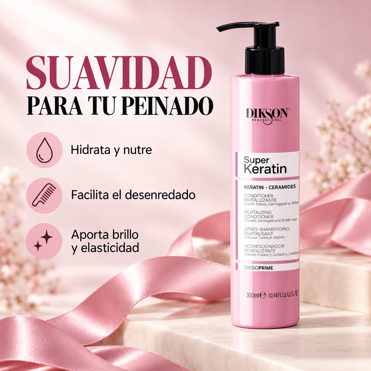 Dikson – Acondicionador para cabello dañado Diksoprime Super Keratin 300 ml