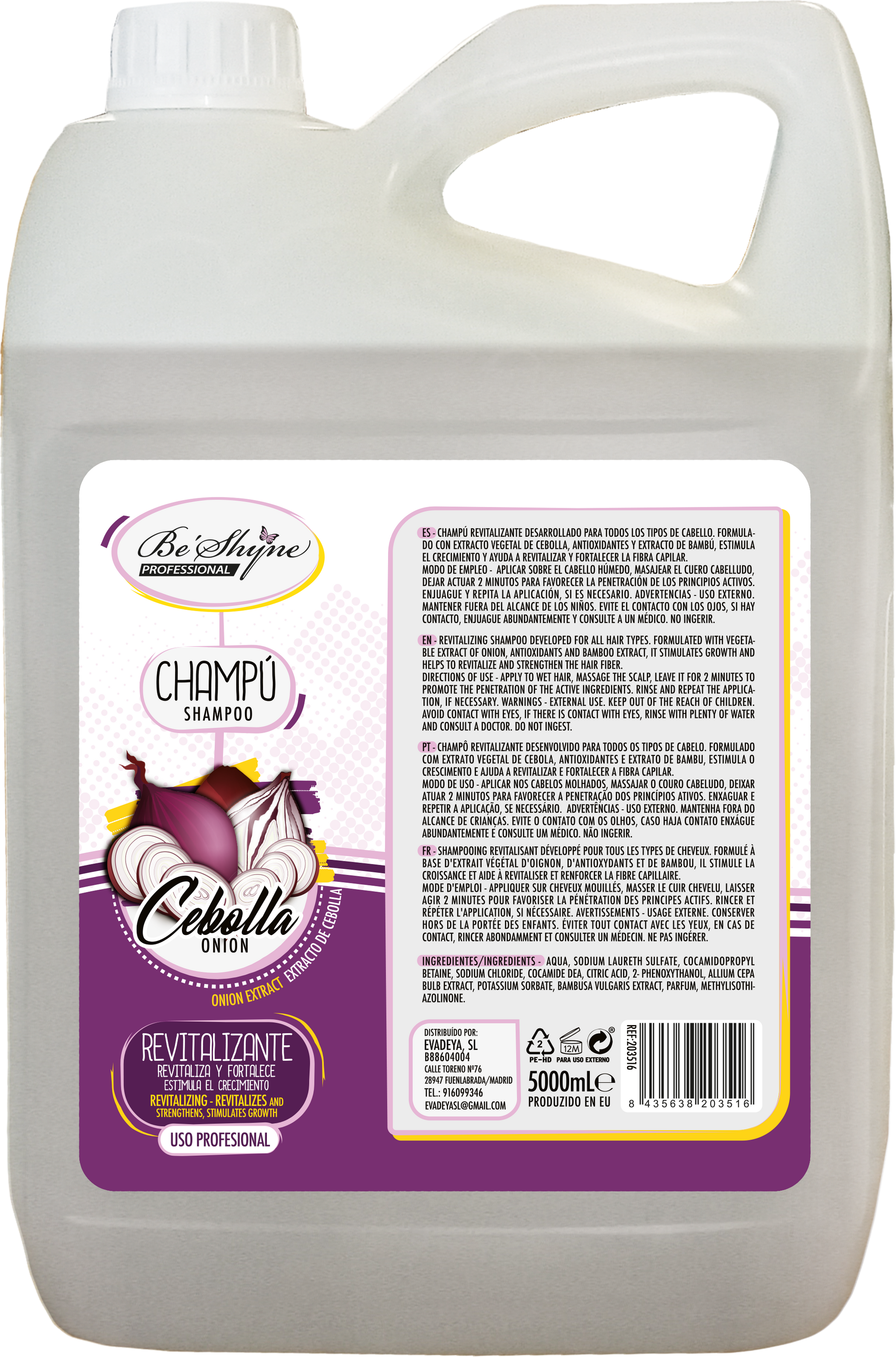 Mascarilla Revitalizante Beshyne - Extracto de Cebolla y Bambú para Cabello Fuerte y Nutrido