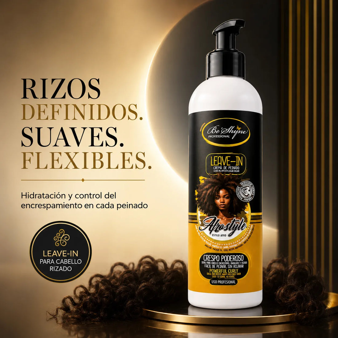 Be'Shyne – Crema de Peinado para Cabello Rizado AfroStyle 500 ml