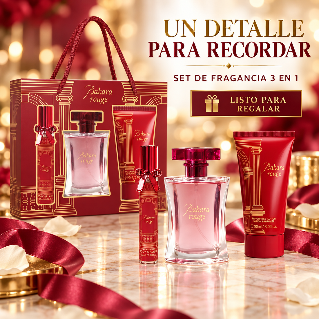 Bakara – Set de fragancia para mujer Bakara Rouge 3 piezas