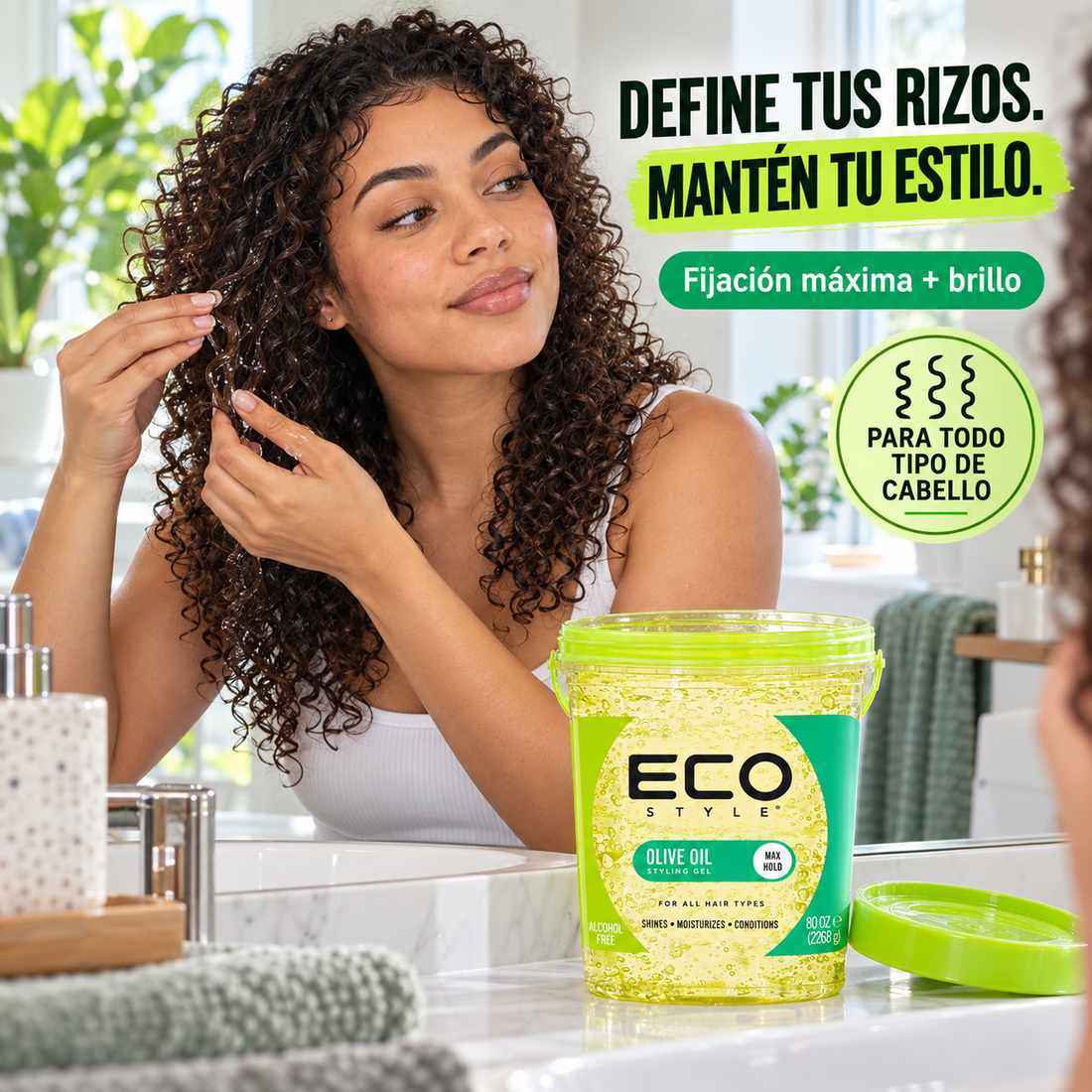 Eco Style – Gel de Peinado para Rizos con Fijación Máxima 2,36 kg