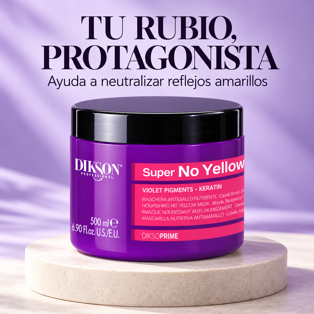 Dikson – Mascarilla antiamarilleo Super No Yellow para cabello rubio, decolorado o gris 500 / 1000 ml.