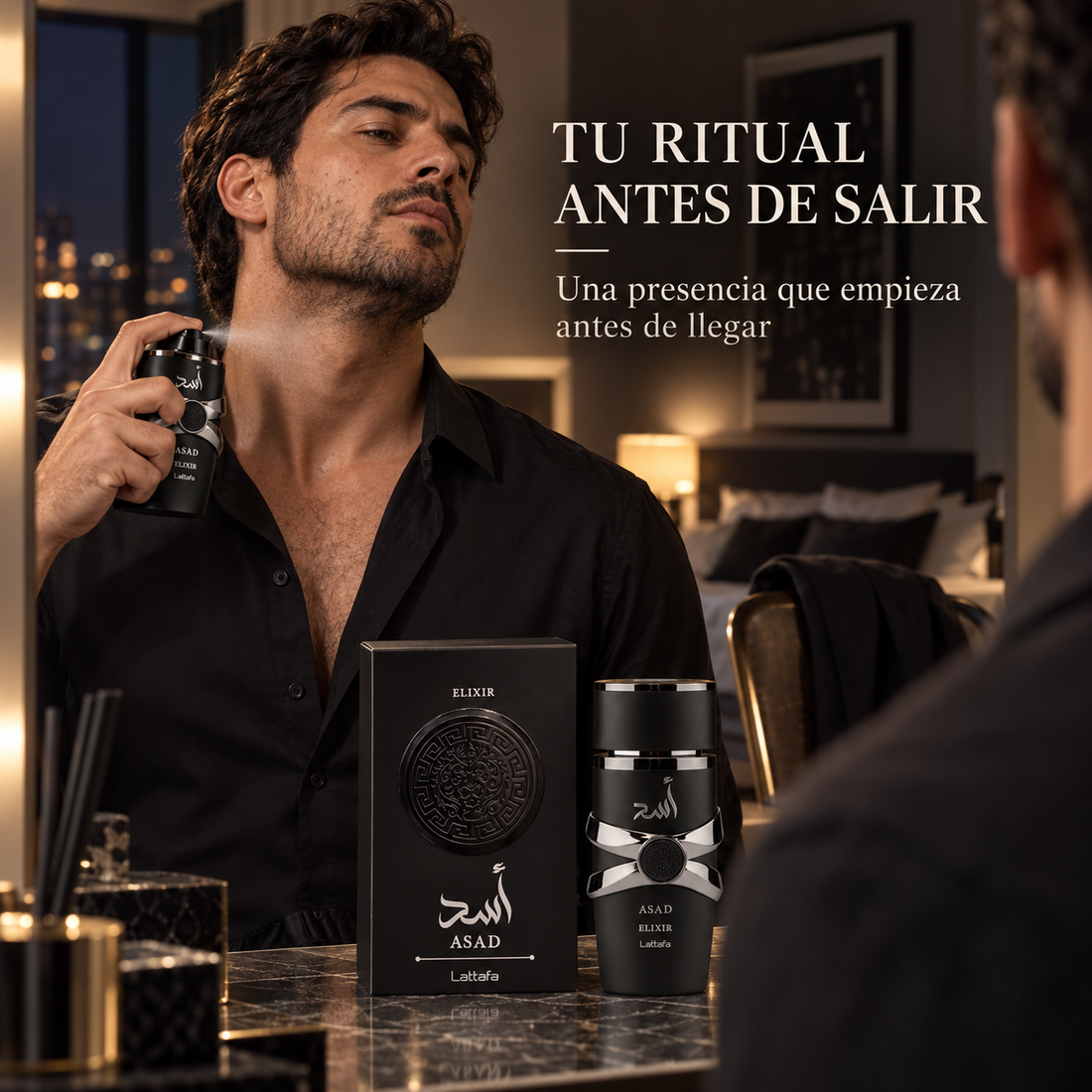 Lattafa – Perfume Árabe para Hombre Asad Elixir de Larga Duración 100 ml + Atomizador 5 ml