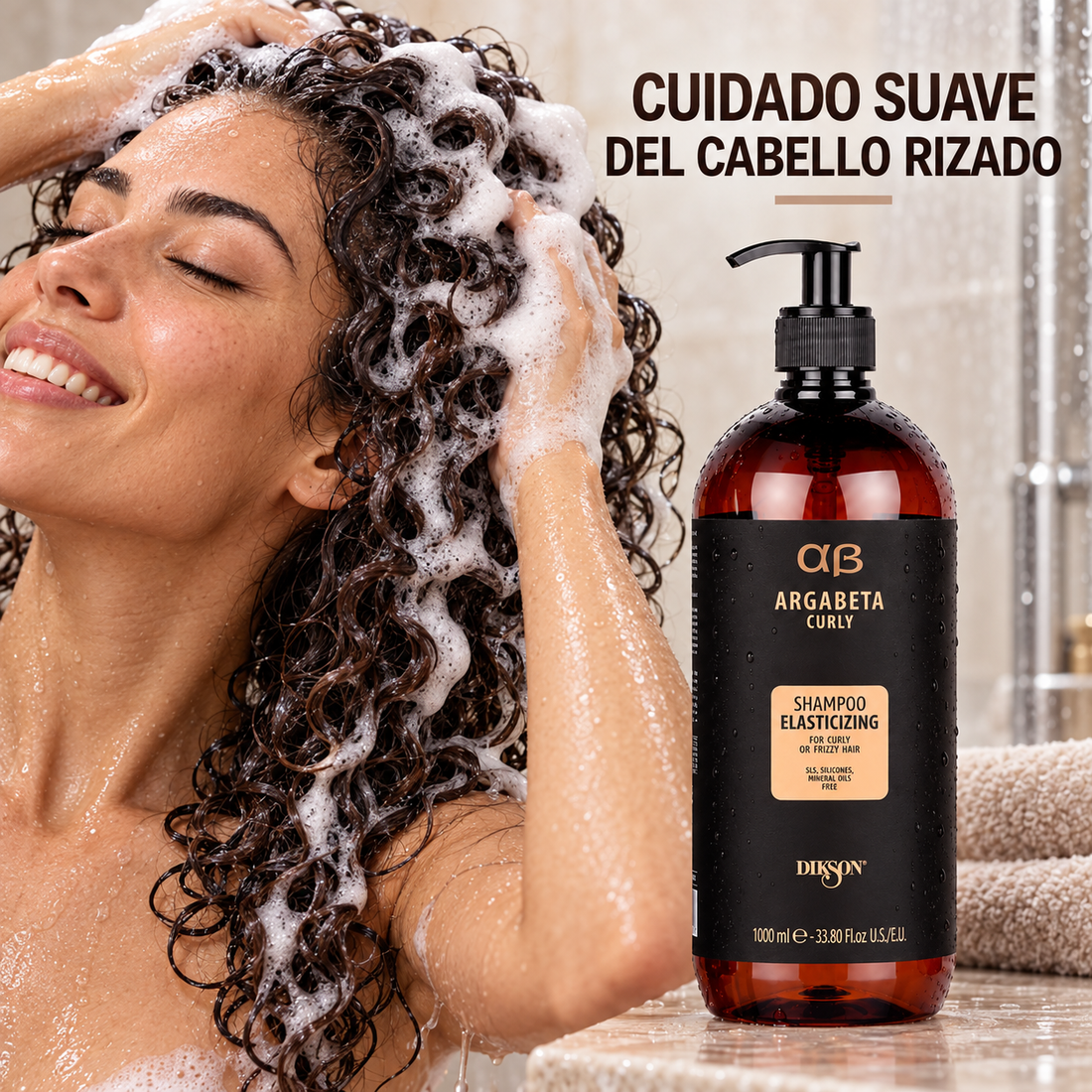 Dikson Argabeta Curly champú 1000 ml: detalle de textura