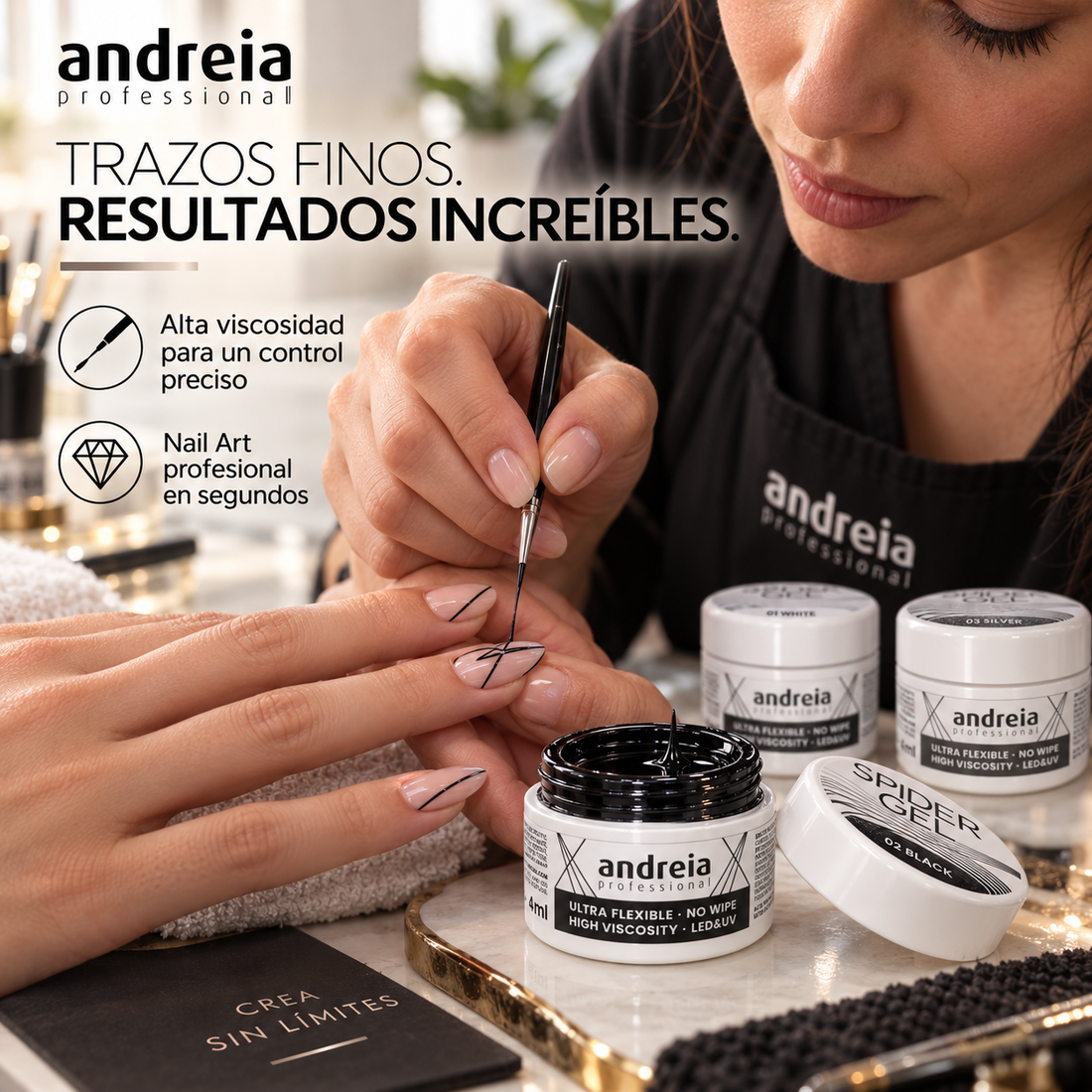 Andreia Professional – Gel para Nail Art Spider Gel de Alta Viscosidad 4 ml