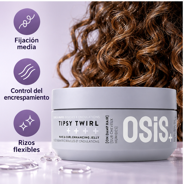 Schwarzkopf Professional OSIS+ Tipsy Twirl – Gelatina Definidora de Rizos y Ondas con Fijación Media 300 ml
