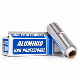 Papel de aluminio profesional 30 cm x 300 m en fondo blanco