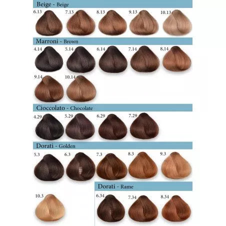 Fanola Dye, Copper, Golden Copper, Intense Copper, Mahogany, Reds, Intense Reds, Matte, Super lighteners, Toner, Correctors.