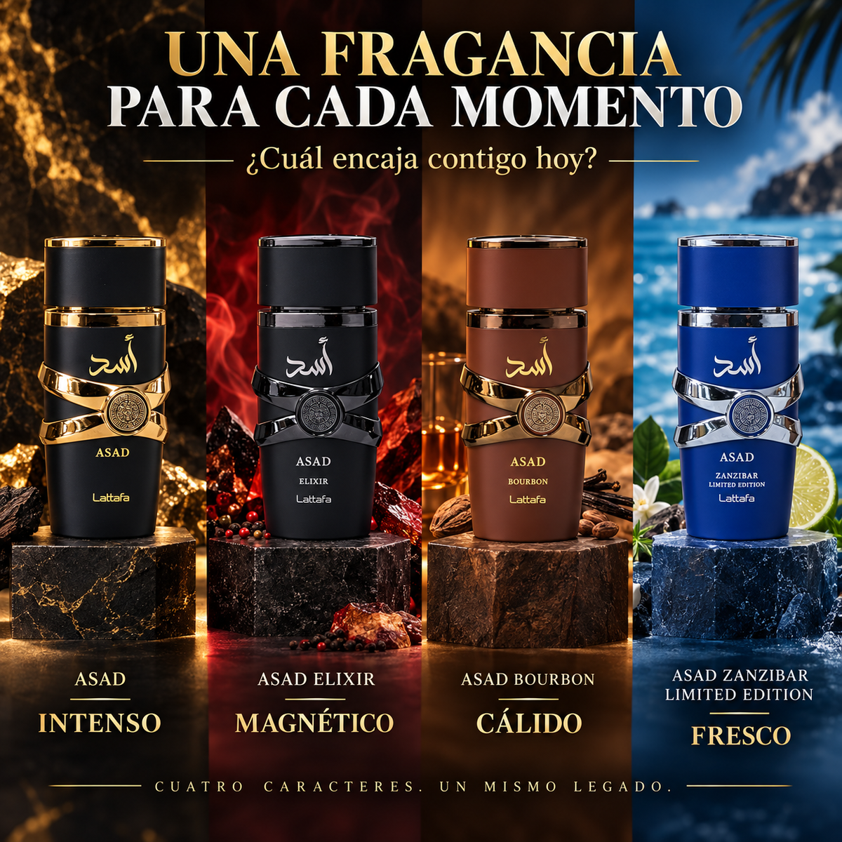 Lattafa – Set de Perfumes para Hombre Asad Collection 4 x 25 ml