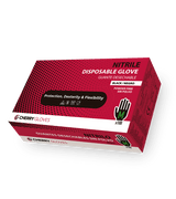 Guante desechable Nitrilo Cherry sin polvo, negro 100 und.