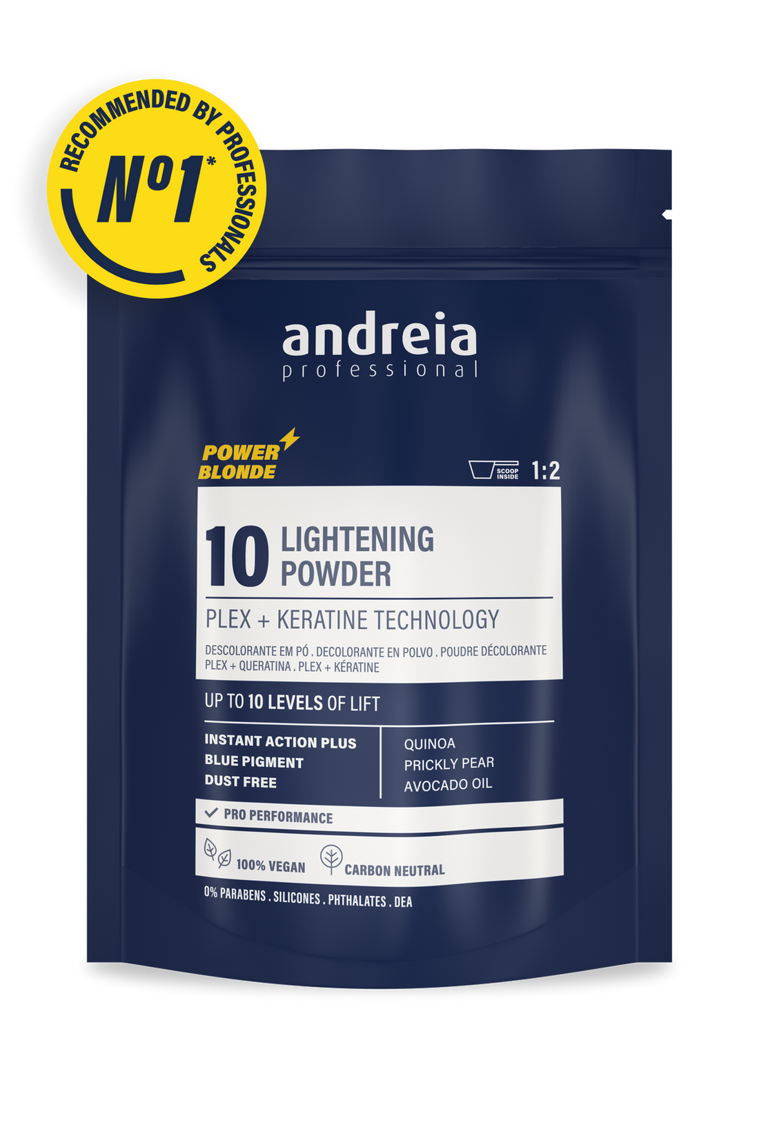Andreia Professional – Polvo Decolorante Azul hasta 10 Tonos 500 g / 30 g