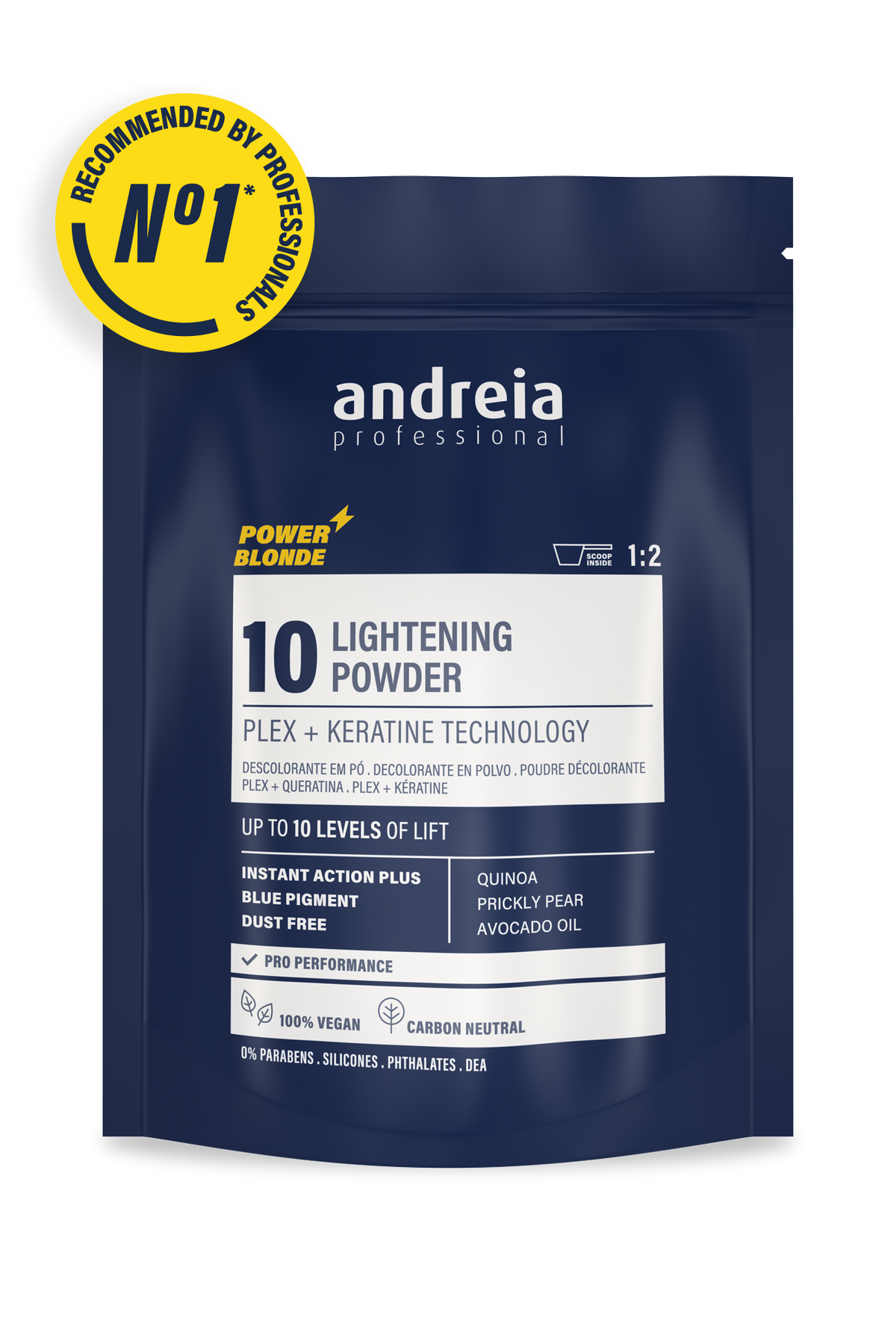 Andreia Professional – Polvo Decolorante Azul hasta 10 Tonos 500 g / 30 g