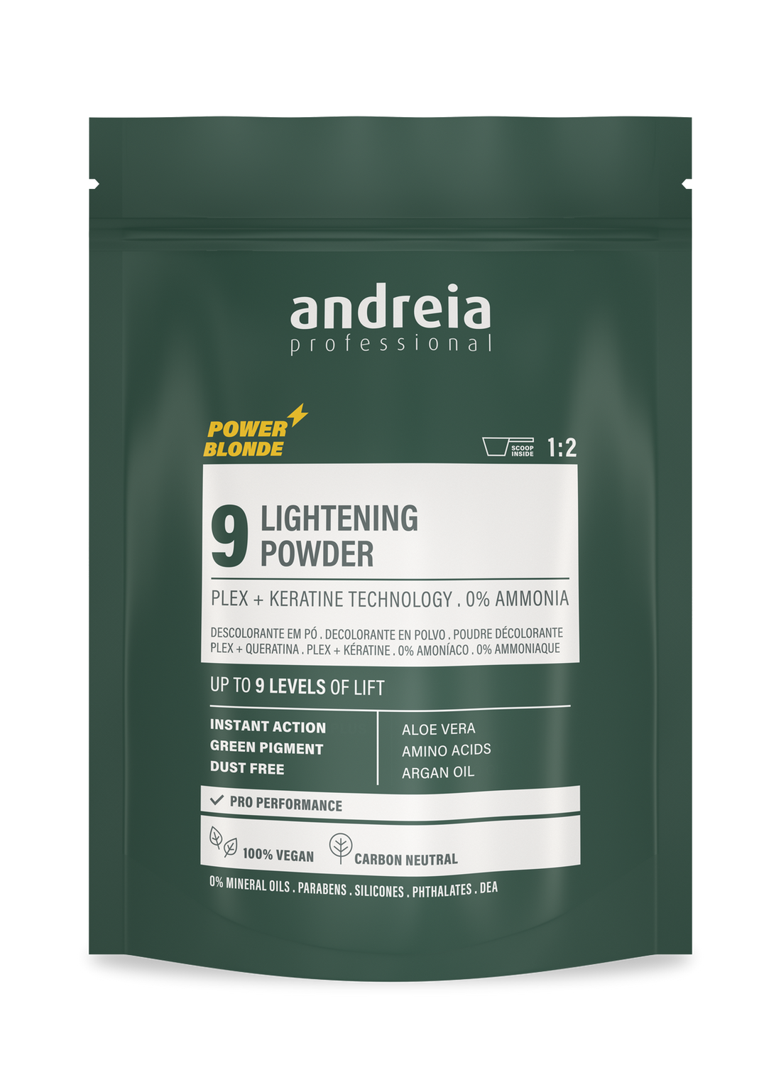 Andreia Professional – Polvo Decolorante para Cabello hasta 9 Tonos 500 g
