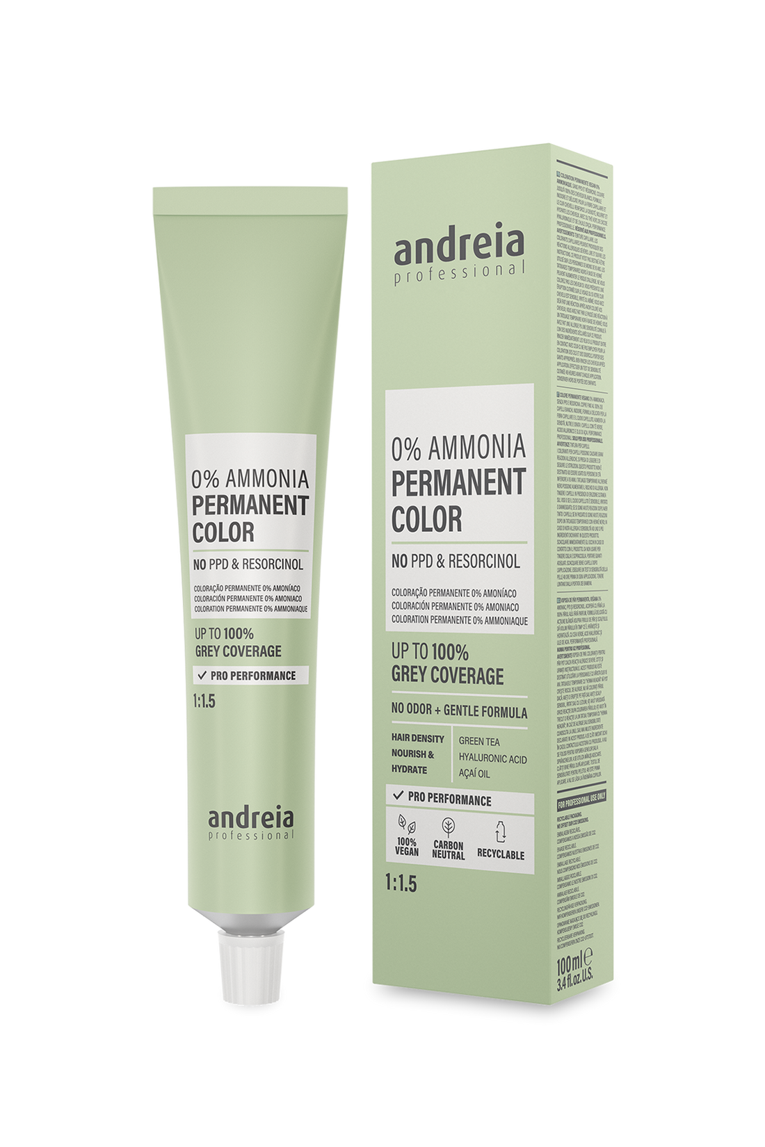 Andreia Professional – Tinte permanente sin amoníaco para cubrir canas 100 ml