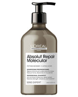 L'Oréal Professionnel – Champú Reparador para Cabello Dañado sin Sulfatos Absolut Repair Molecular 500/1500 ml