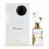 Lattafa Her Confession Eau de Parfum 100 ml con caja sobre fondo blanco