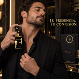 Hombre aplicándose Lattafa His Confession Eau de Parfum
