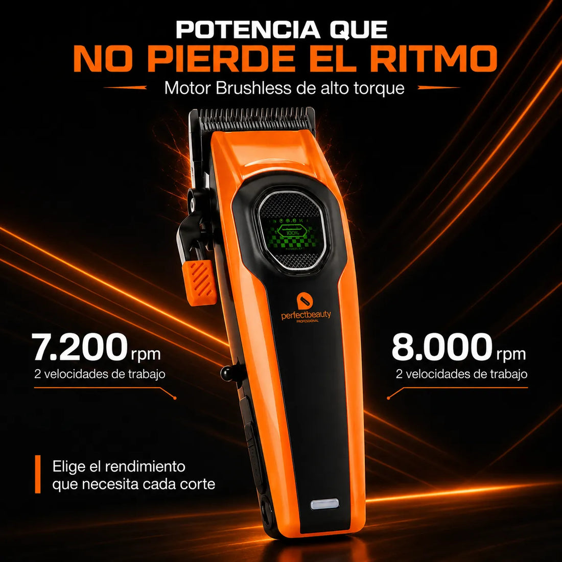Perfect Beauty – Máquina de corte profesional Orbis Beam Brushless 8.000 rpm