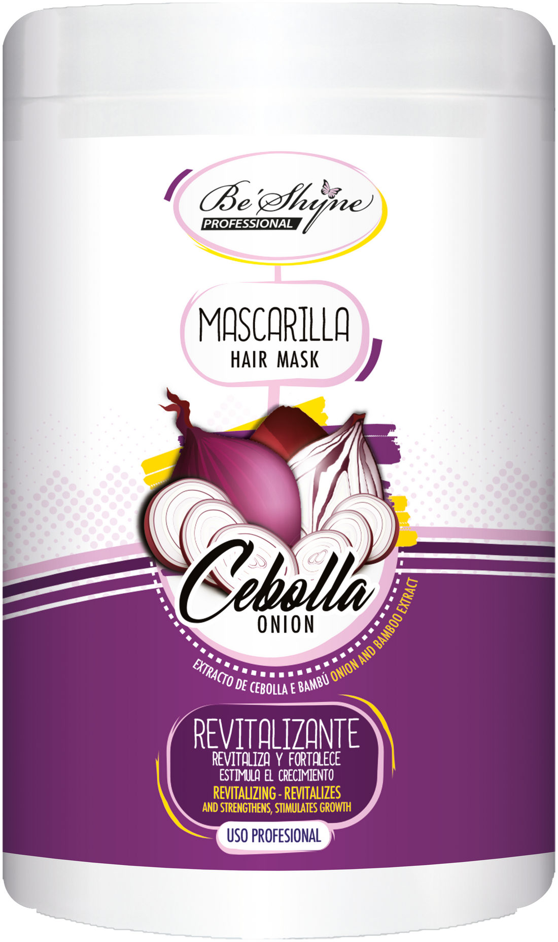 Mascarilla Revitalizante Beshyne - Extracto de Cebolla y Bambú para Cabello Fuerte y Nutrido
