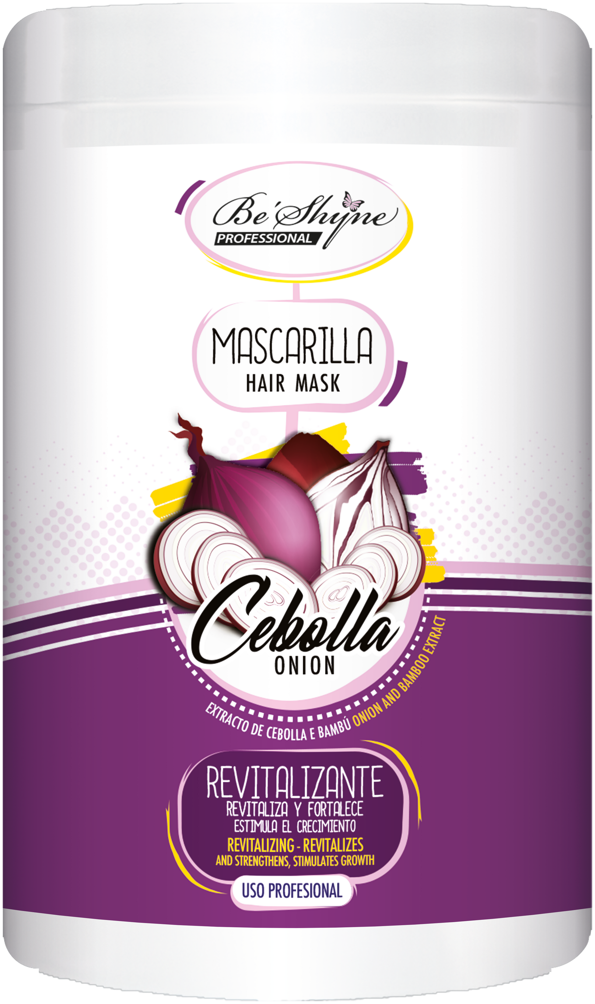 Mascarilla Revitalizante Beshyne - Extracto de Cebolla y Bambú para Cabello Fuerte y Nutrido