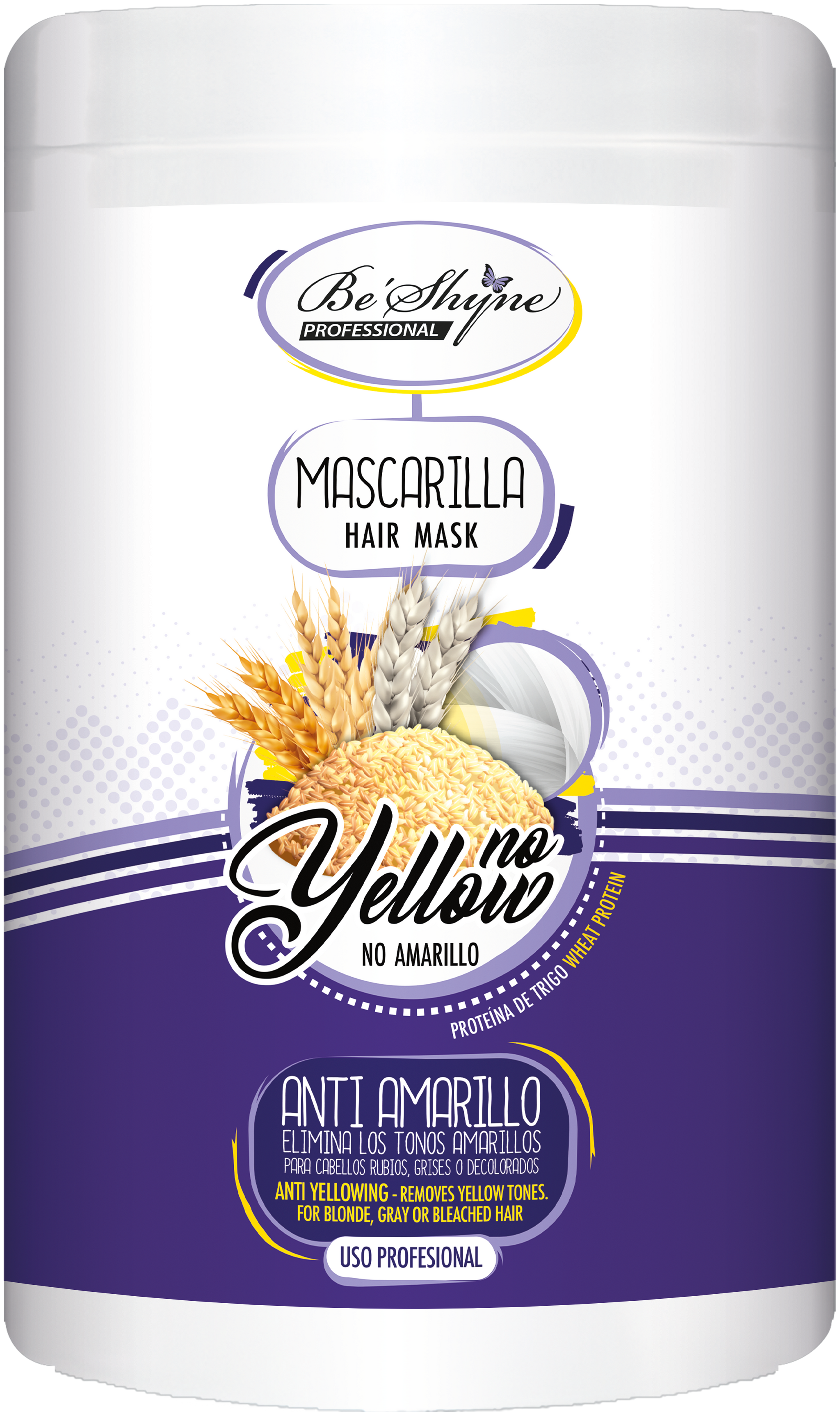 Be´Shyne® Mascarilla  No Yellow, Antiamarillo 1L.