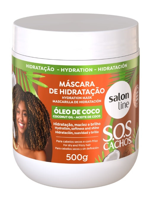 Salon Line – Mascarilla Hidratante para Cabello Rizado con Coco 500 g