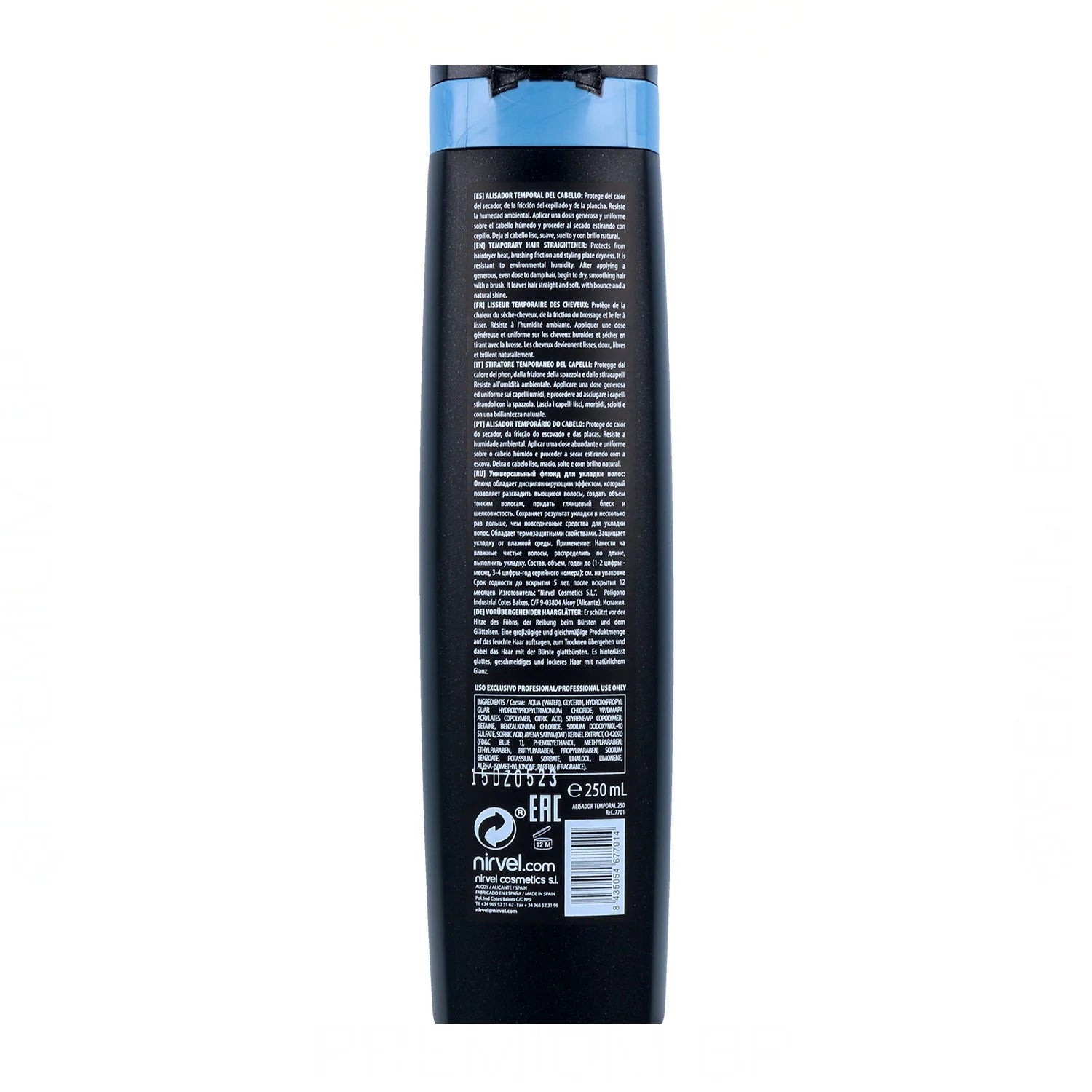 Nirvel – Alisador Temporal del Cabello con Protección Térmica 250 ml