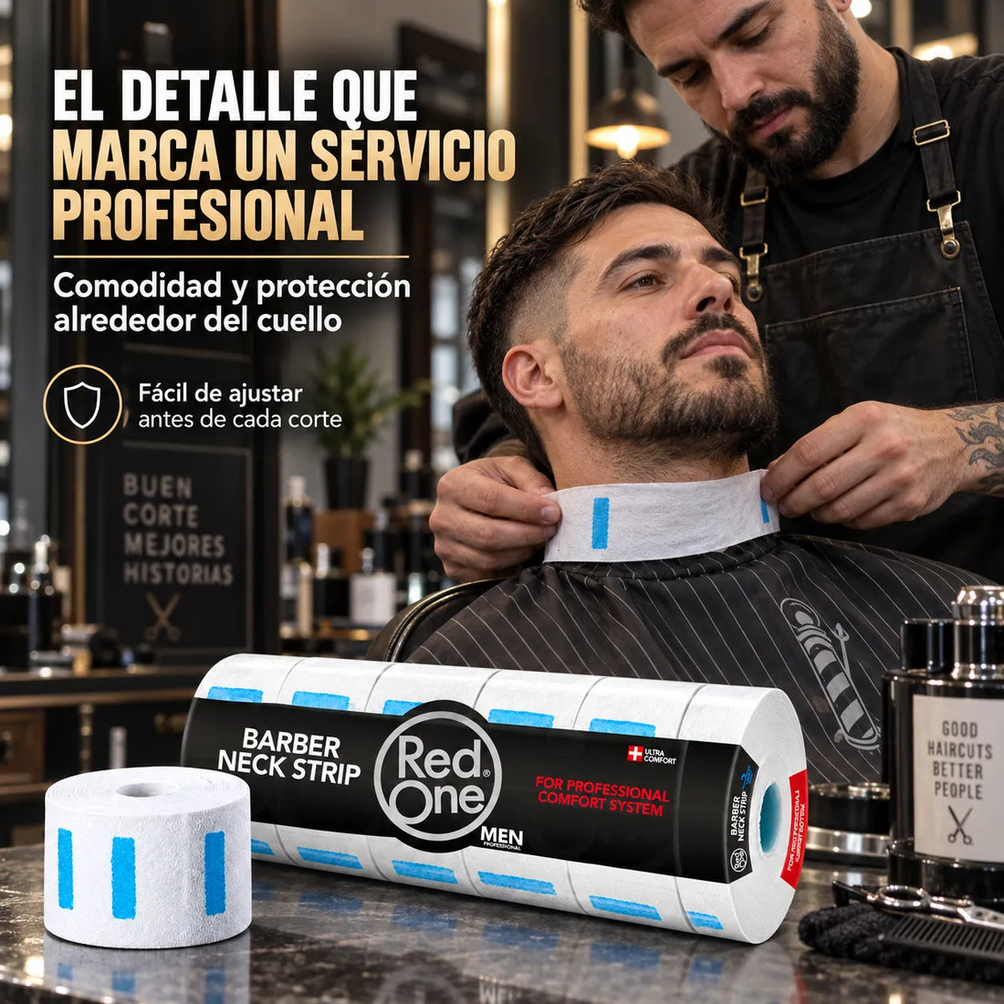 RedOne – Tiras de Cuello para Barbería Ajustables 5 Rollos