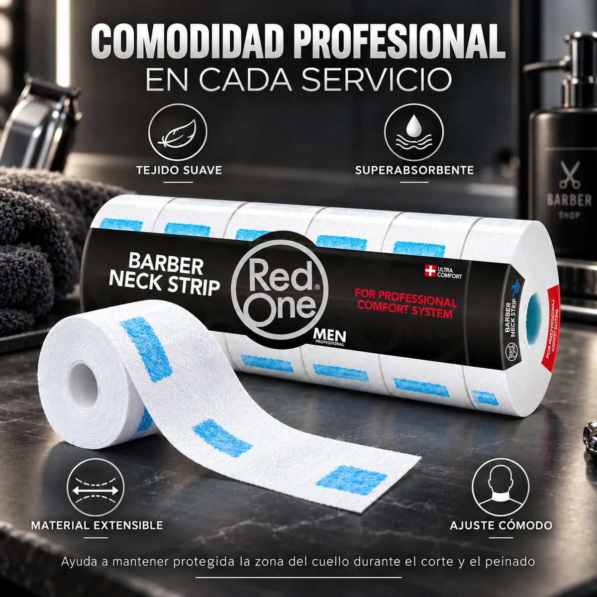 RedOne – Tiras de Cuello para Barbería Ajustables 5 Rollos