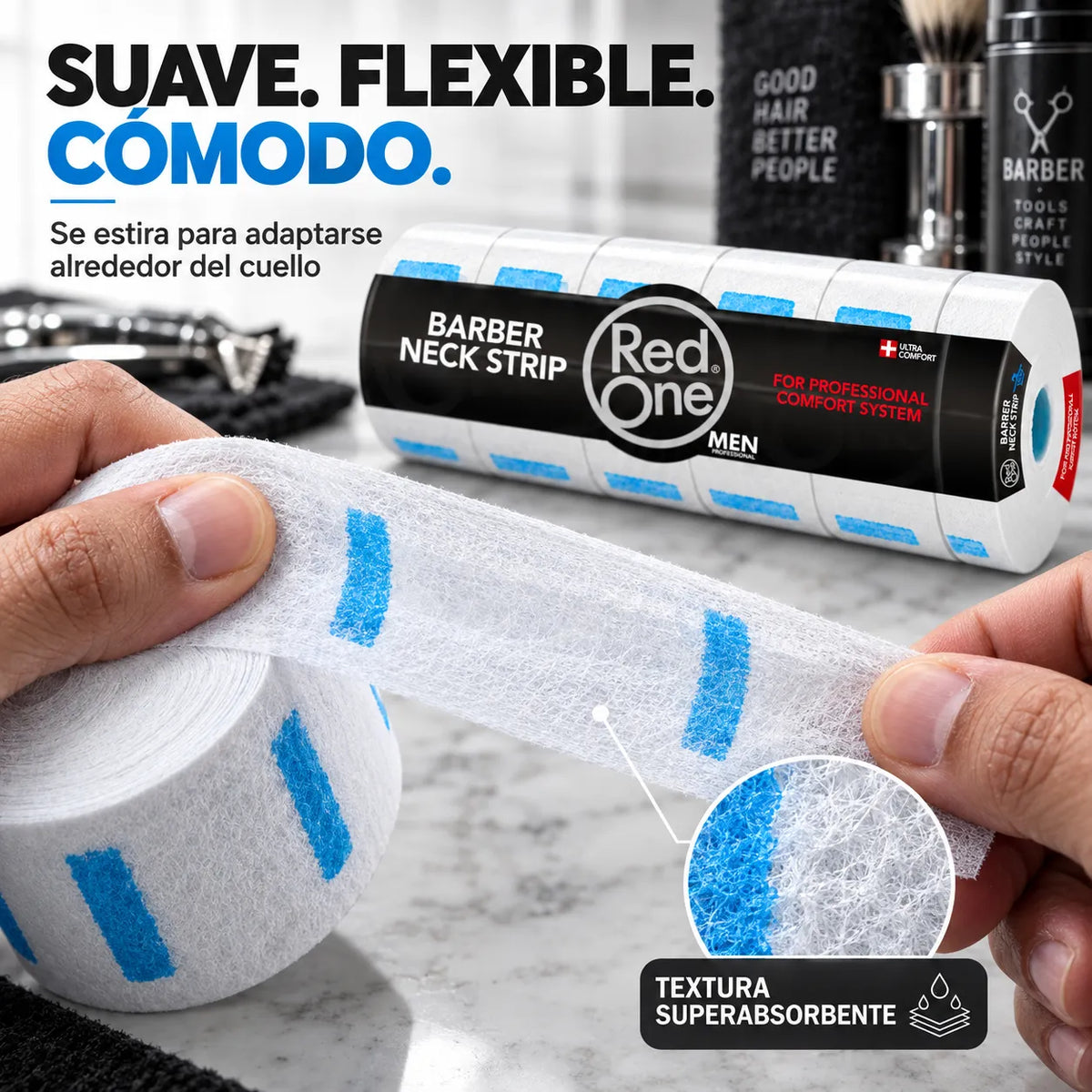 RedOne – Tiras de Cuello para Barbería Ajustables 5 Rollos