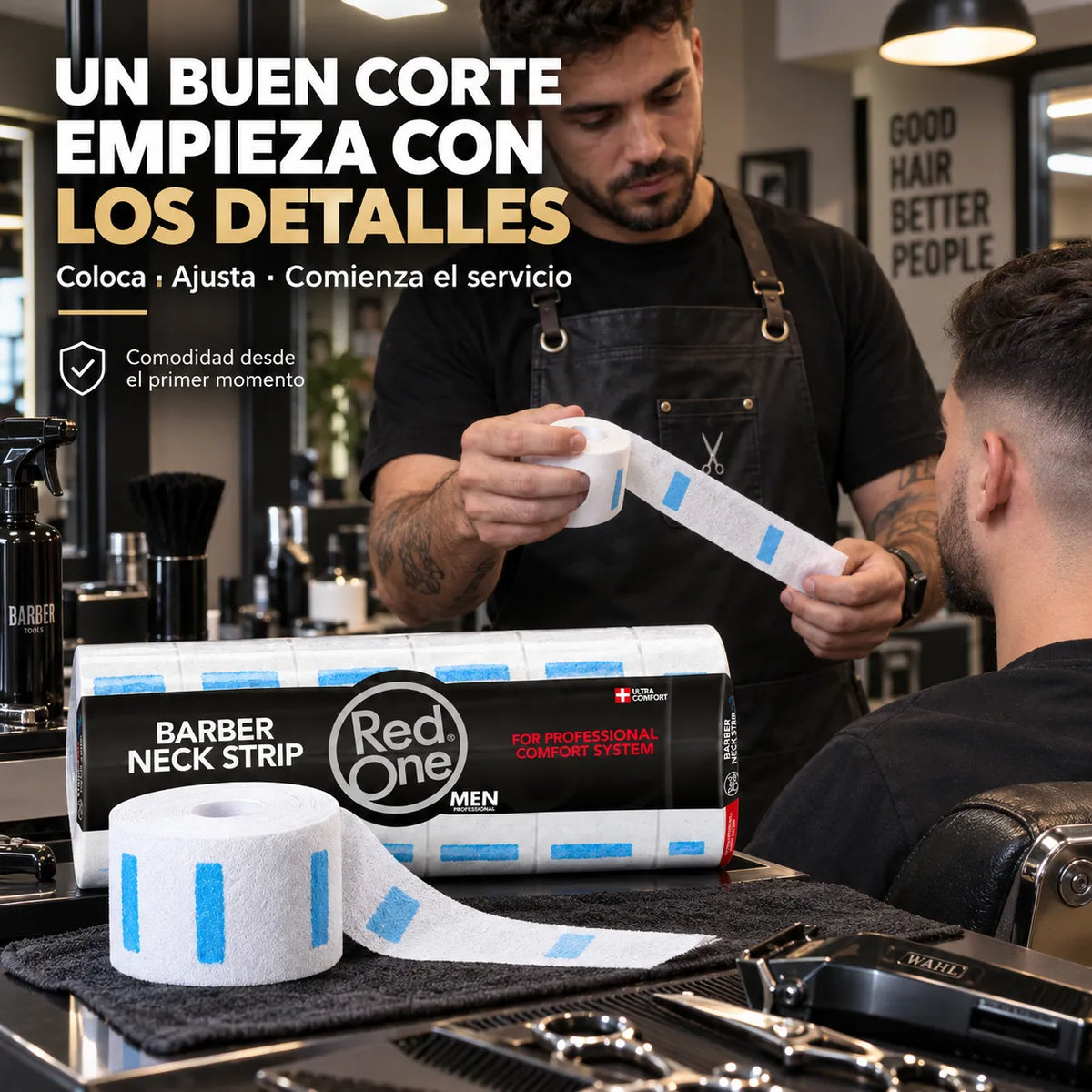 RedOne – Tiras de Cuello para Barbería Ajustables 5 Rollos
