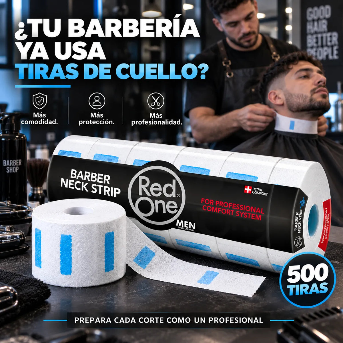 RedOne – Tiras de Cuello para Barbería Ajustables 5 Rollos