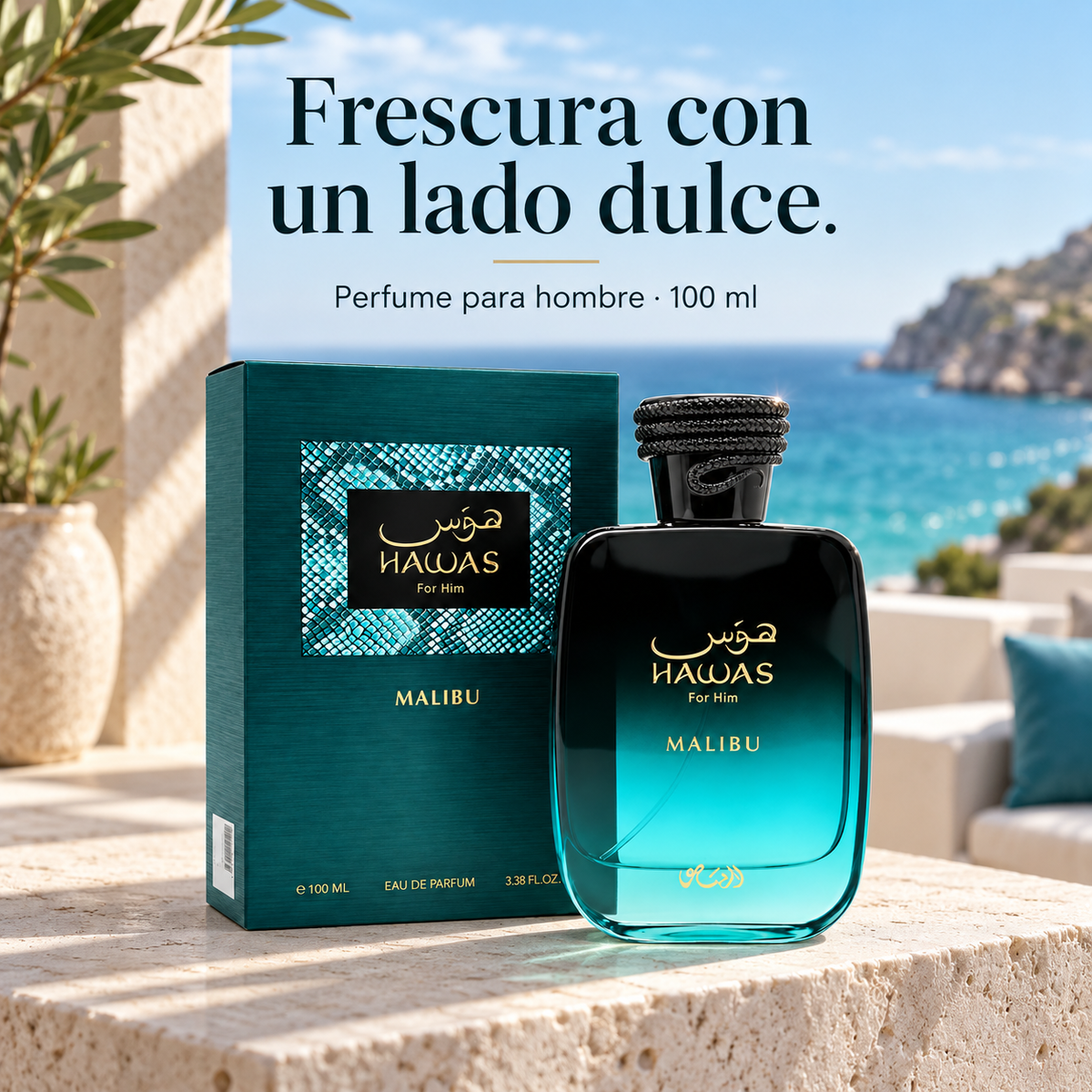 Hawas Malibu para hombre en una escena de terraza junto al mar