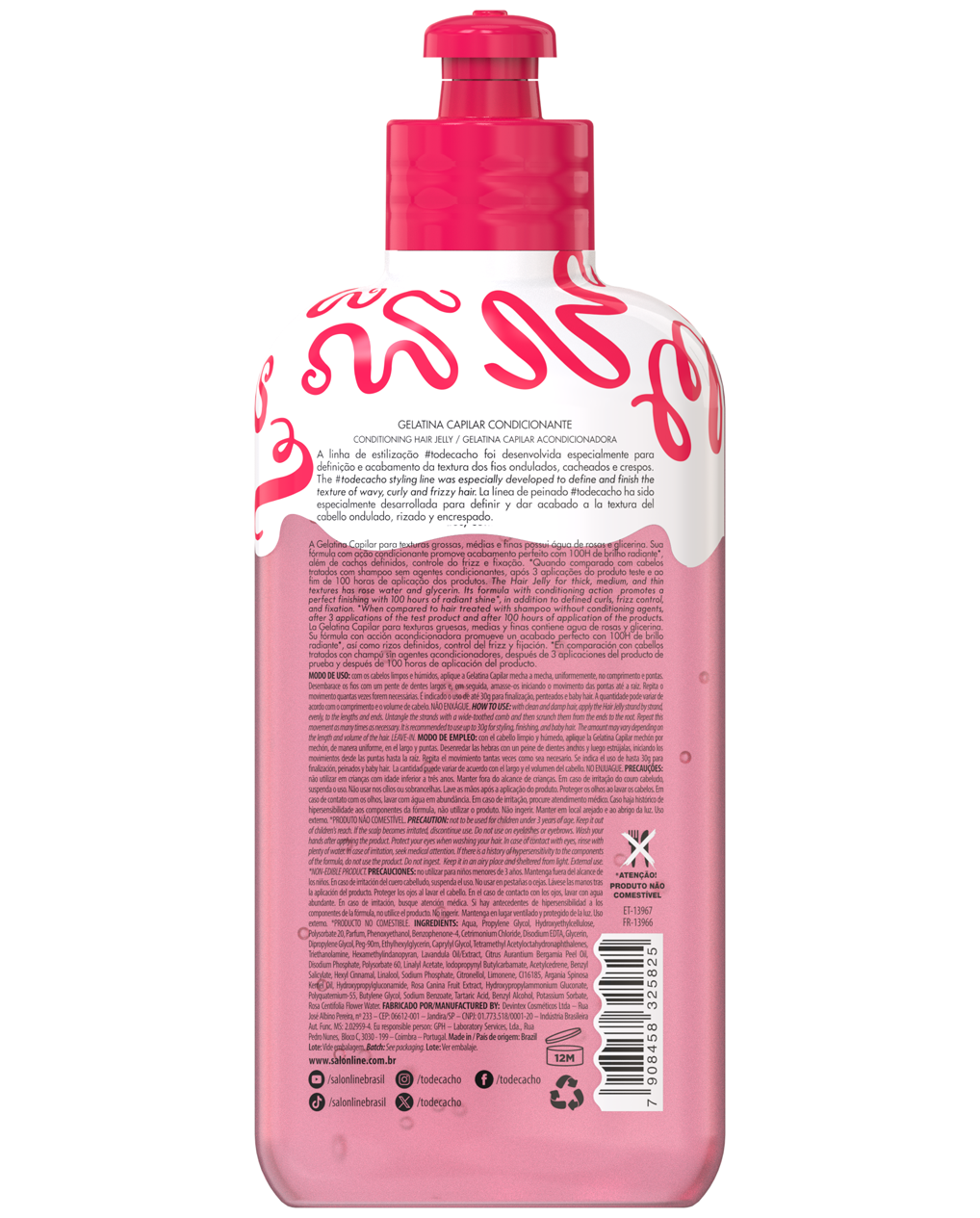 Salon Line – Gelatina capilar para rizos con brillo y fijación fuerte 310 g
