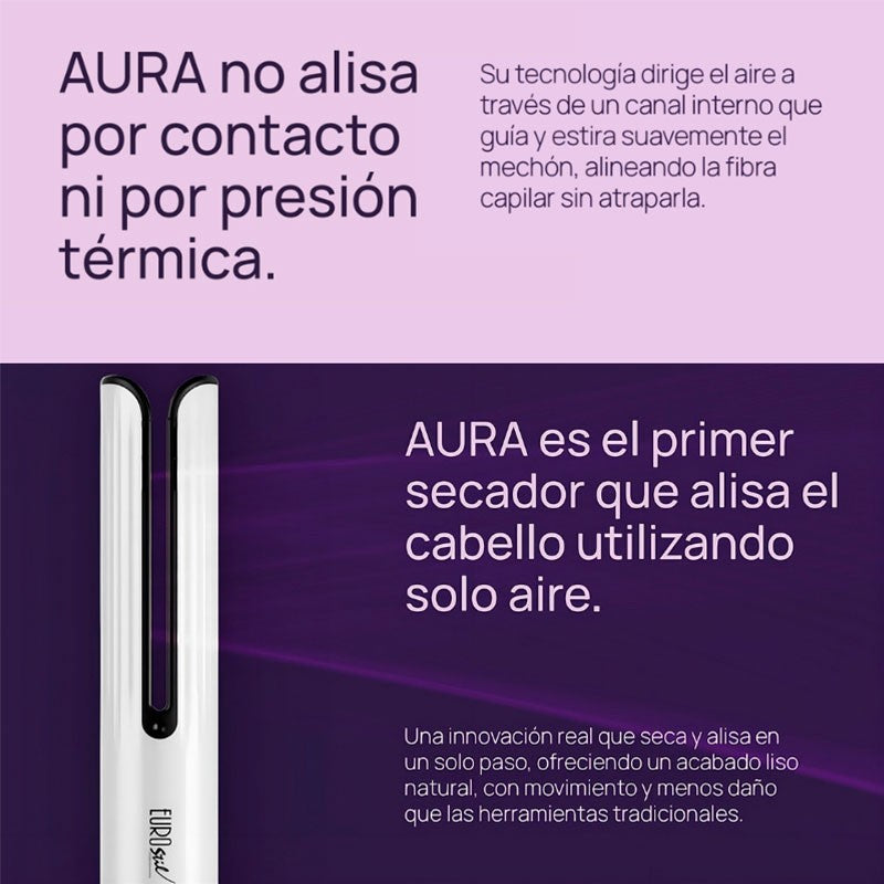 Eurostil – Secador alisador profesional AURA para un acabado natural 1400 W