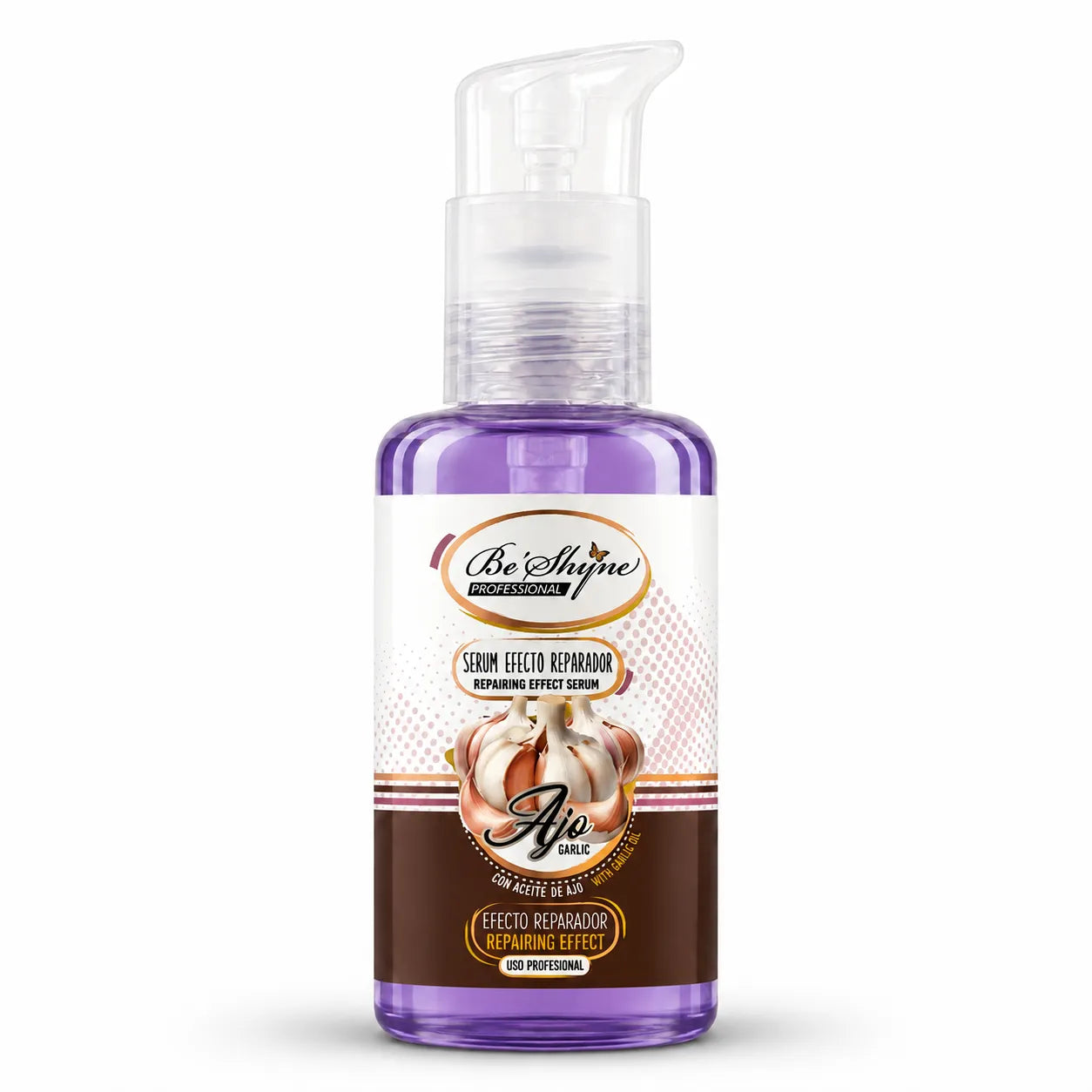 Be'Shyne – Sérum reparador para cabello frágil con aceite de ajo 100ml