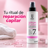 UFAES Serum Flash 7 en 1 – Sérum Capilar Reparador Total Sin Aclarado 150 ml