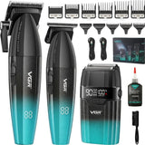 VGR – Kit de barbería 3 en 1 inalámbrico para hombre 640 S3, verde